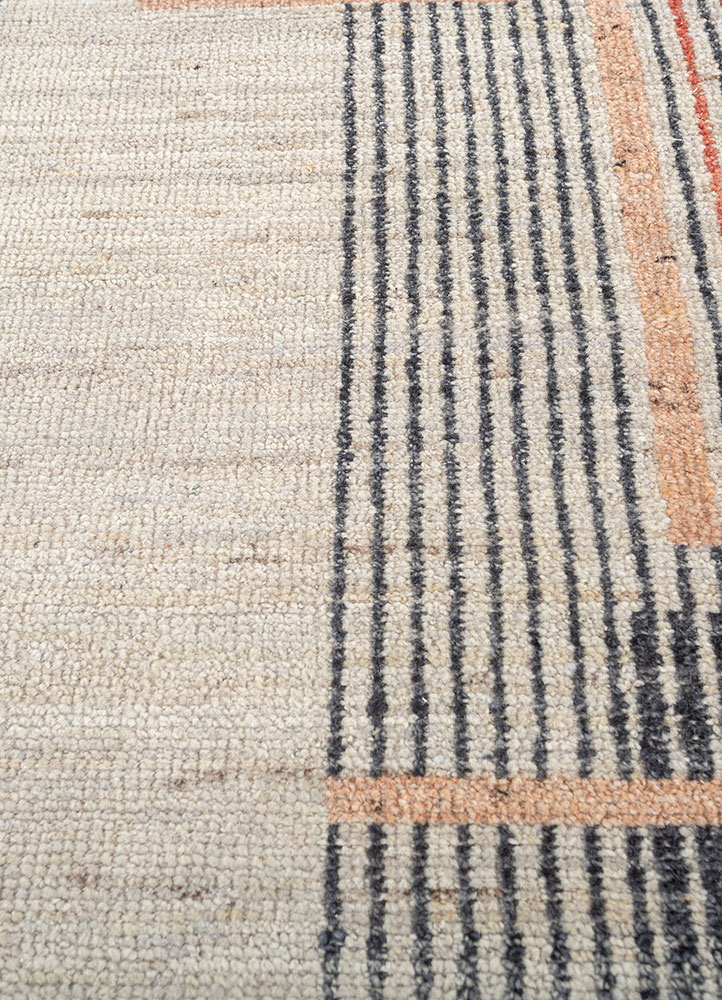 blythe blue afghan wool hand knotted Rug - CloseUp