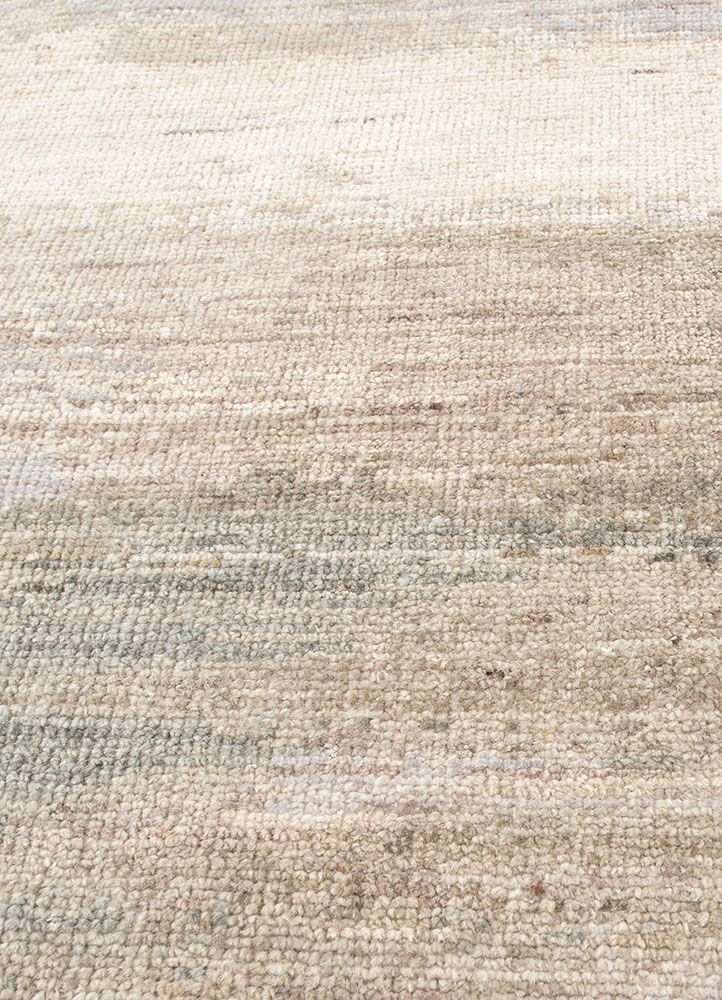 entropy grey and black wool hand knotted Rug - CloseUp