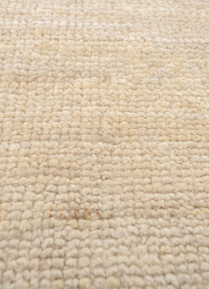 entropy ivory afghan wool hand knotted Rug - CloseUp