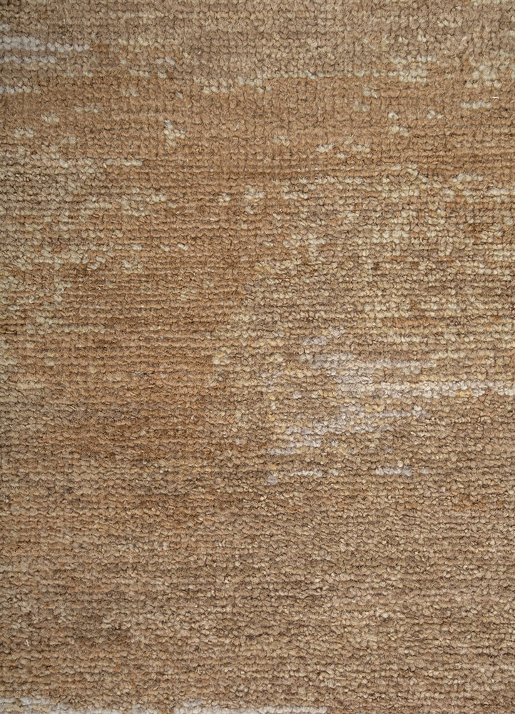 entropy beige and brown wool hand knotted Rug - CloseUp