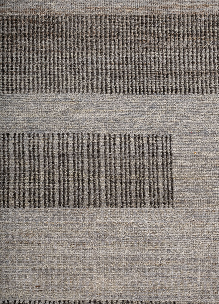 blythe grey and black afghan wool hand knotted Rug - CloseUp