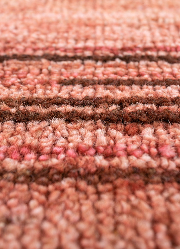 blythe red and orange afghan wool hand knotted Rug - CloseUp