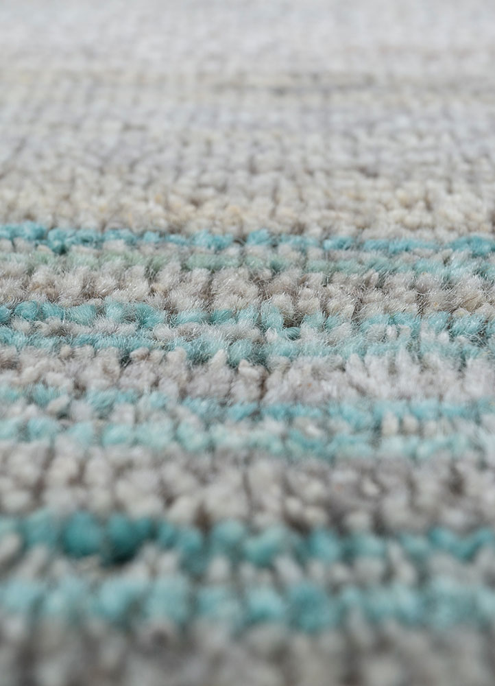 blythe blue afghan wool hand knotted Rug - CloseUp