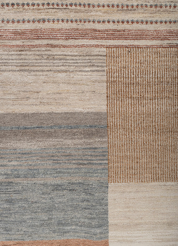 blythe ivory wool hand knotted Rug - CloseUp