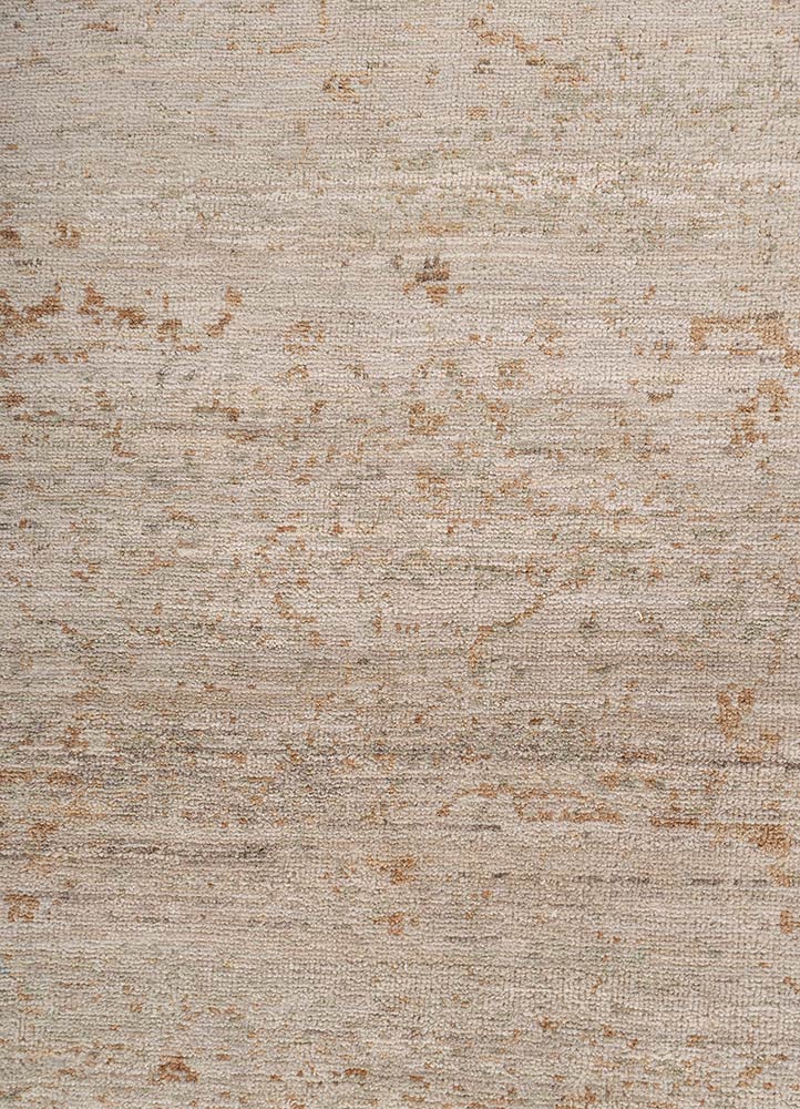 someplace in time ivory wool hand knotted Rug - CloseUp