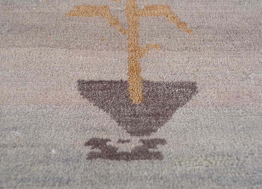 freedom manchaha ivory wool and silk hand knotted Rug - CloseUp