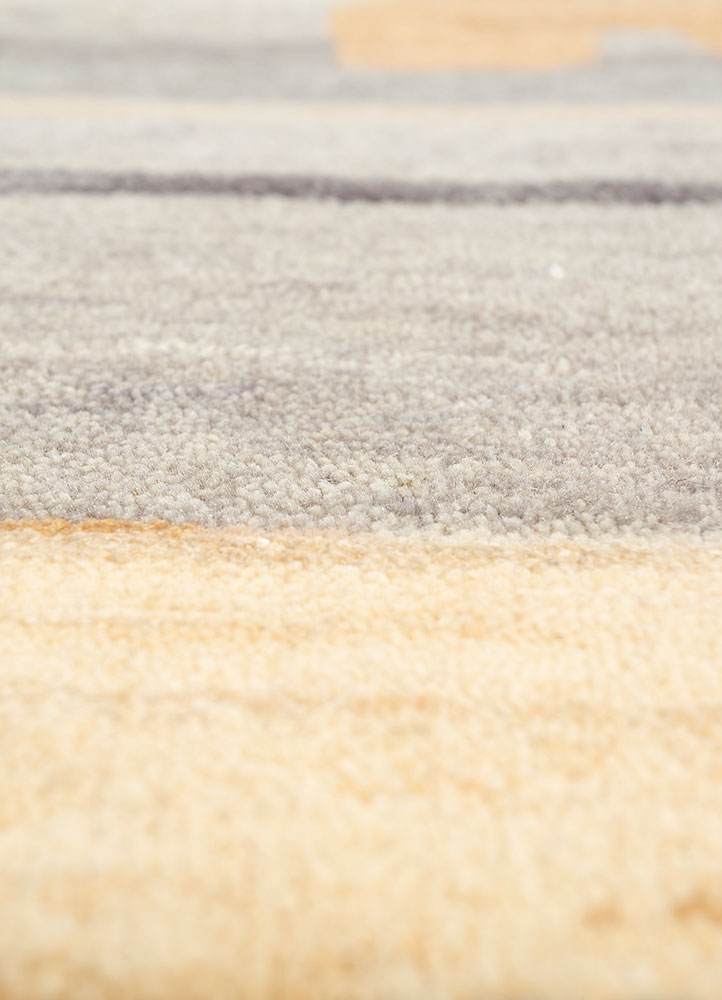 freedom manchaha blue wool and silk hand knotted Rug - CloseUp