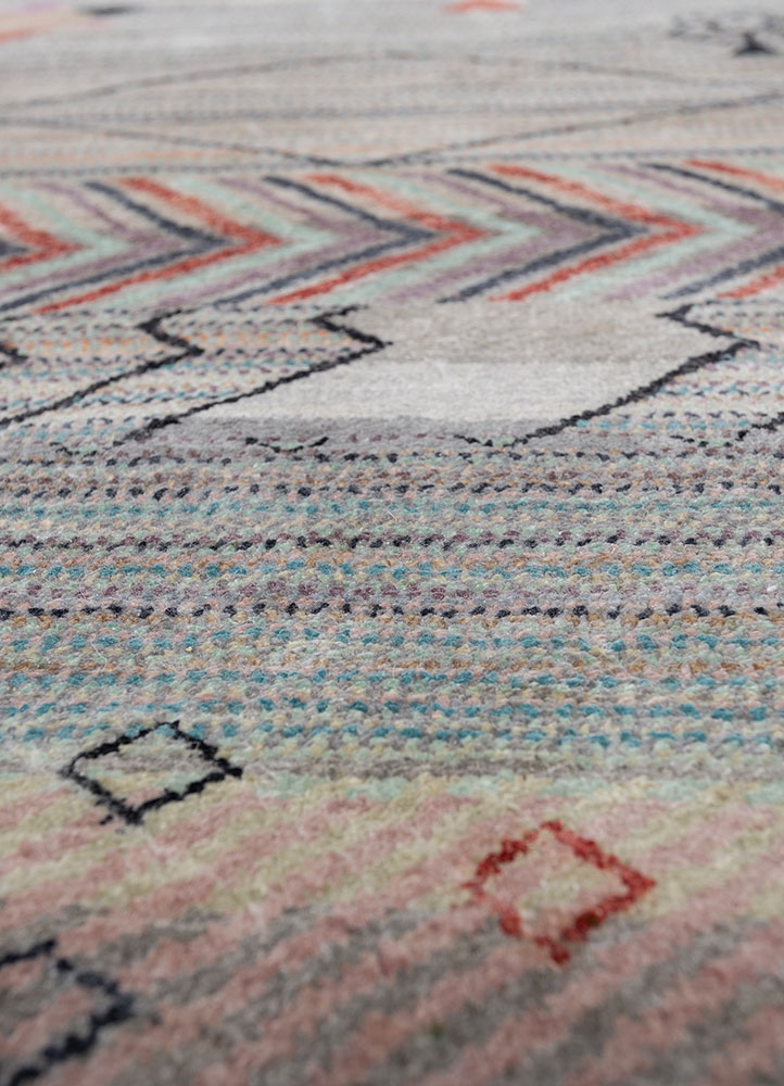 freedom manchaha blue silk hand knotted Rug - CloseUp