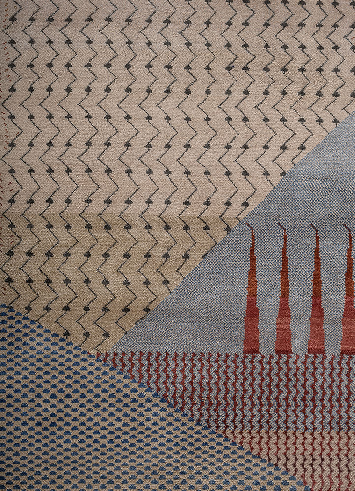 freedom manchaha ivory silk hand knotted Rug - CloseUp