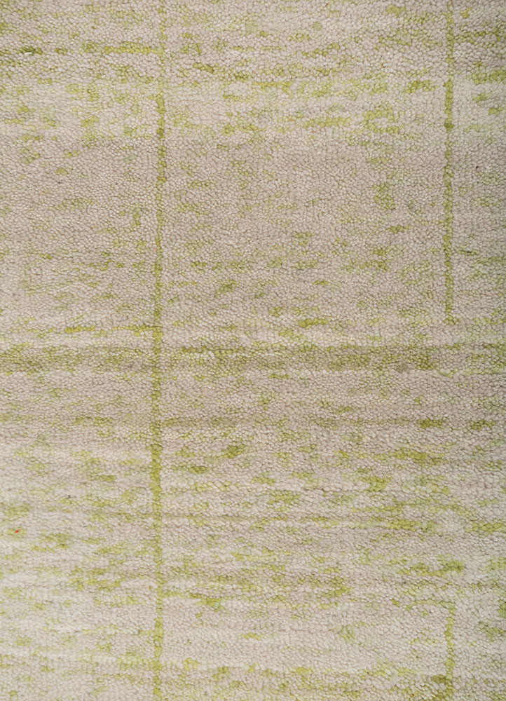 kavi x manchaha green wool hand knotted Rug - CloseUp