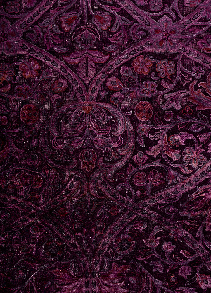lacuna pink and purple wool and silk hand knotted Rug - CloseUp