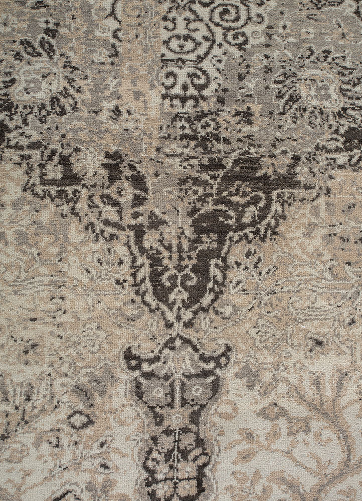 far east blue wool hand knotted Rug - CloseUp
