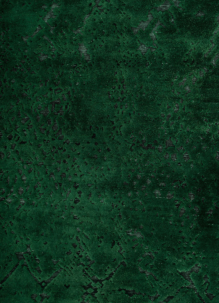 lacuna green wool and silk hand knotted Rug - CloseUp