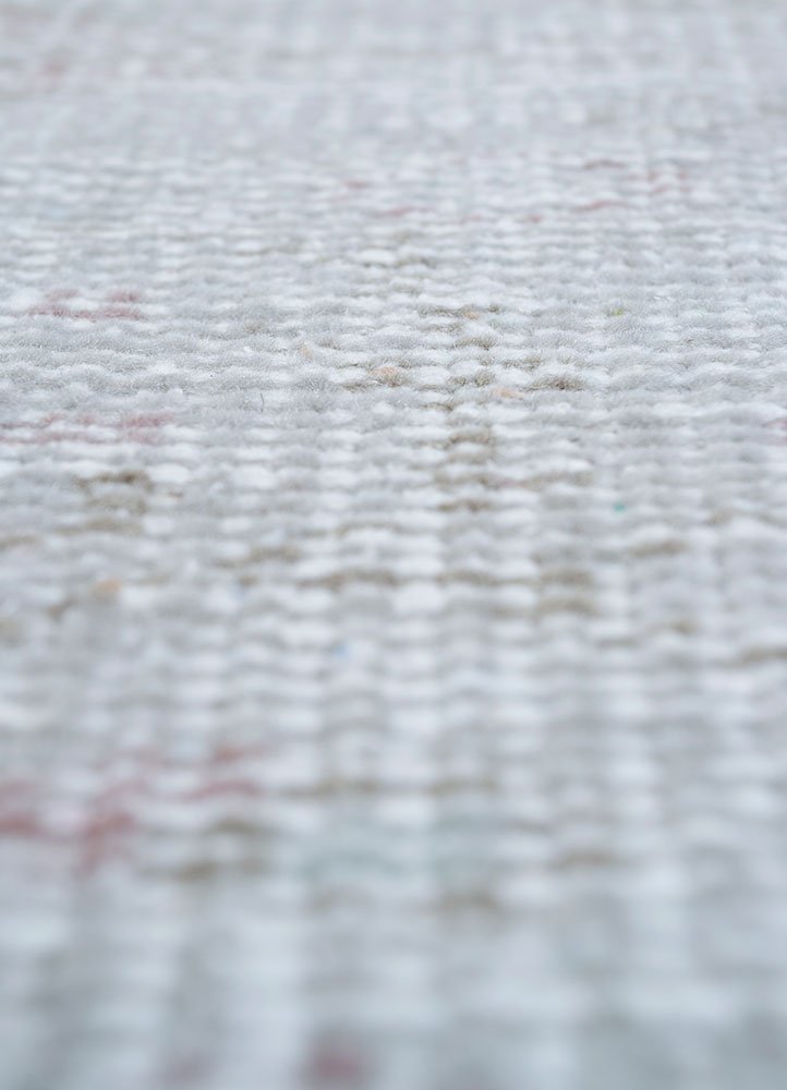 vintage grey and black wool hand knotted Rug - CloseUp