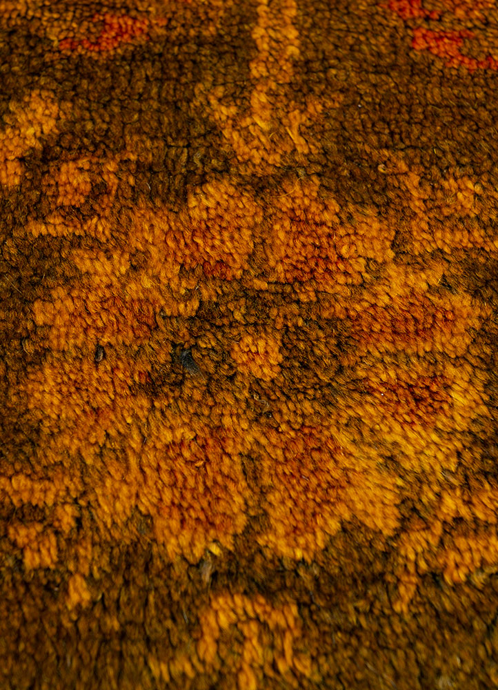 lacuna beige and brown wool hand knotted Rug - CloseUp