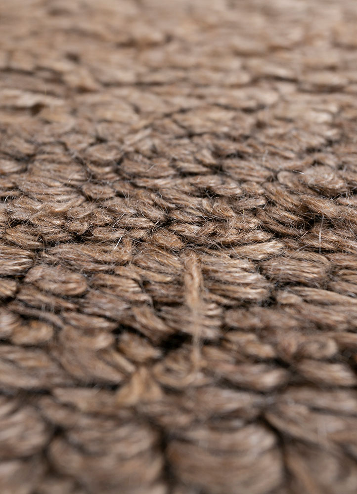 zuri beige and brown wool hand knotted Rug - CloseUp