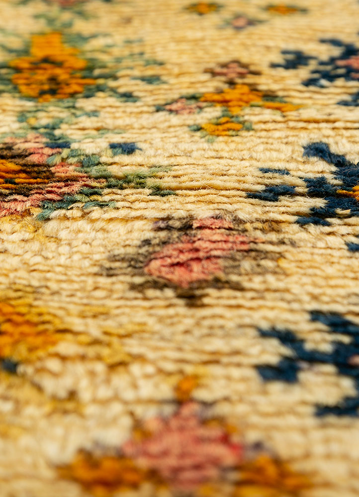 nuray beige and brown wool hand knotted Rug - CloseUp