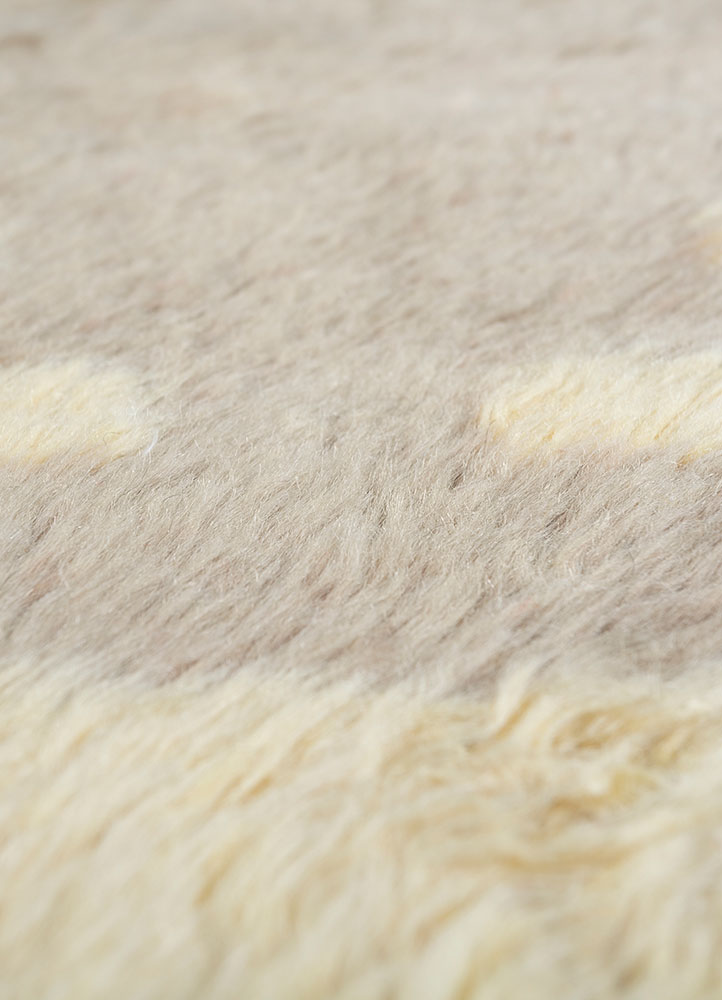 nuray beige and brown wool hand knotted Rug - CloseUp