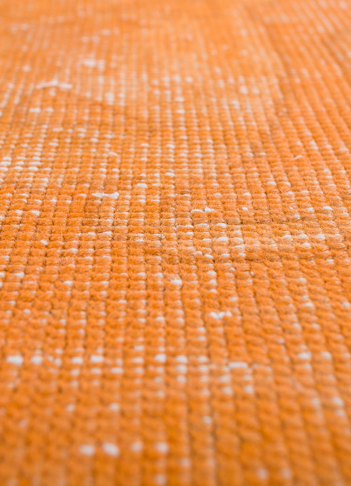 lacuna red and orange wool hand knotted Rug - CloseUp