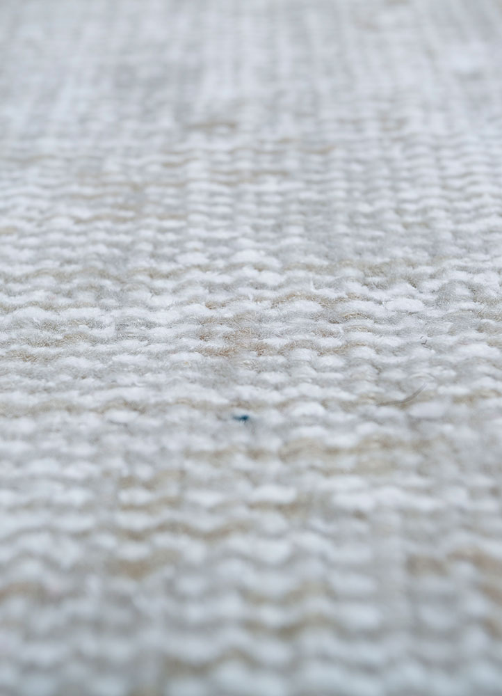 vintage grey and black wool hand knotted Rug - CloseUp