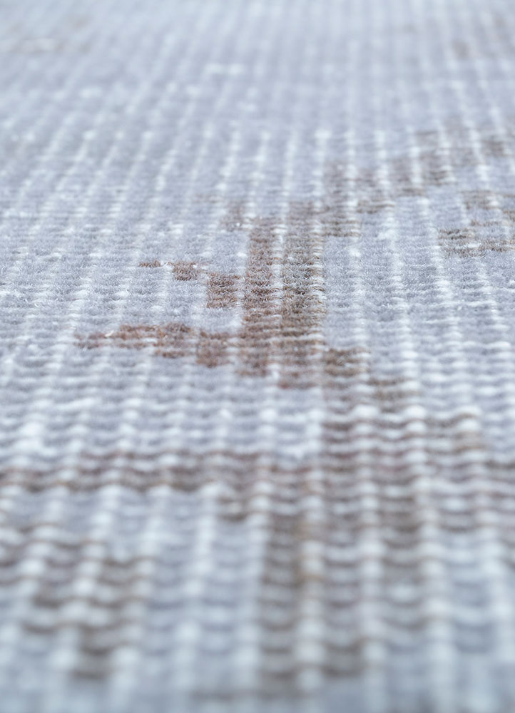 vintage grey and black wool hand knotted Rug - CloseUp