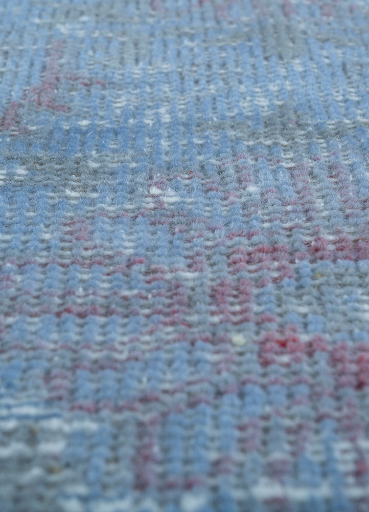 lacuna blue wool hand knotted Rug - CloseUp