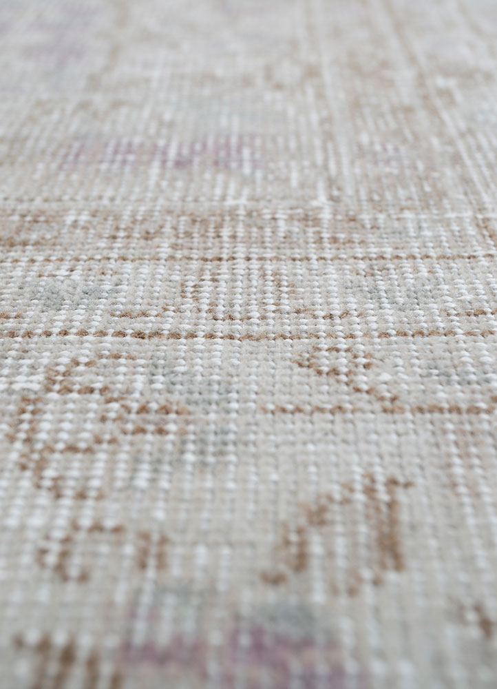 vintage blue wool hand knotted Rug - CloseUp