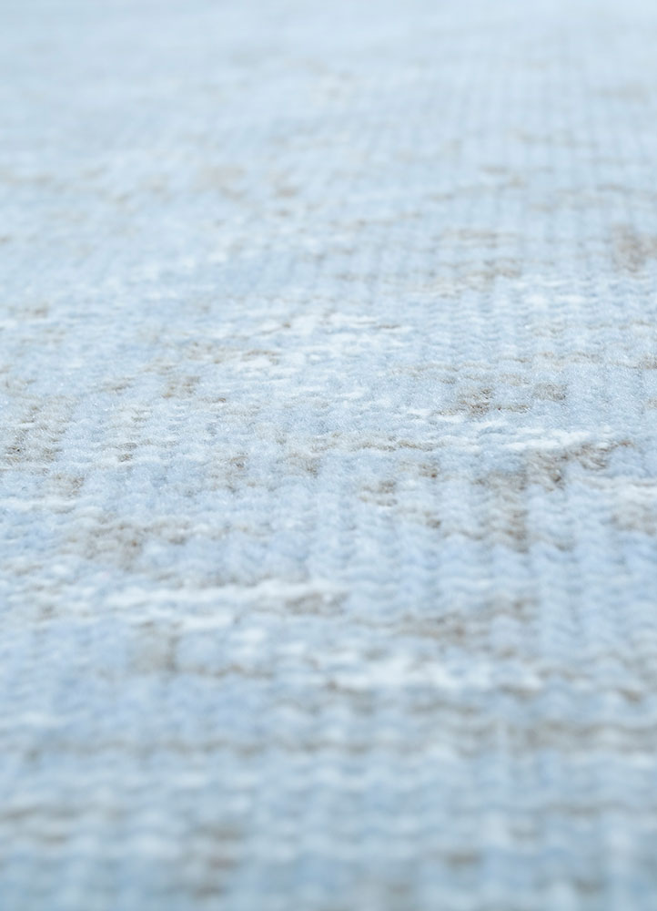 lacuna blue wool hand knotted Rug - CloseUp