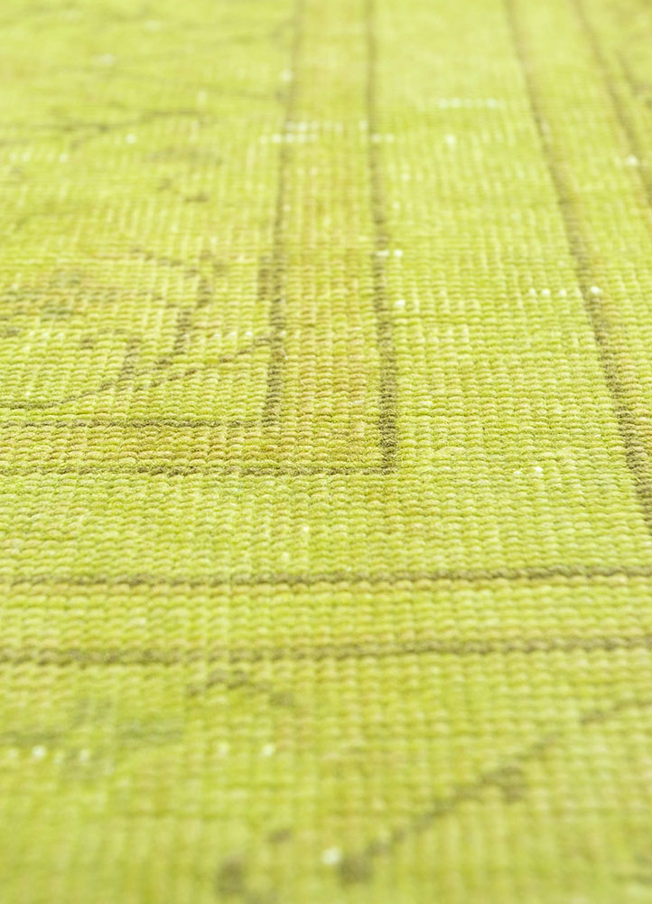 lacuna green wool hand knotted Rug - CloseUp