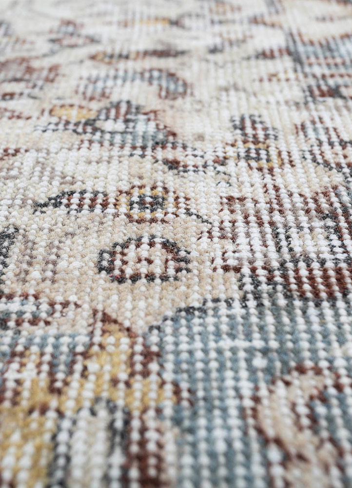 vintage grey and black wool hand knotted Rug - CloseUp