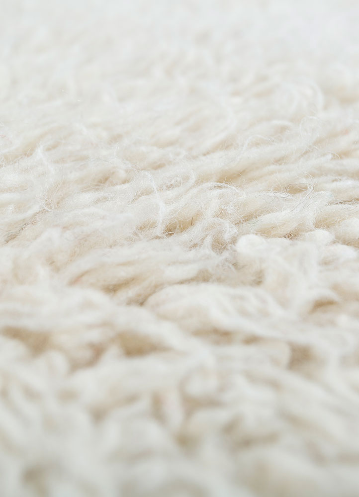 zuri ivory wool hand knotted Rug - CloseUp