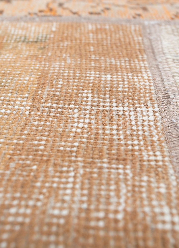 provenance red and orange wool hand knotted Rug - CloseUp