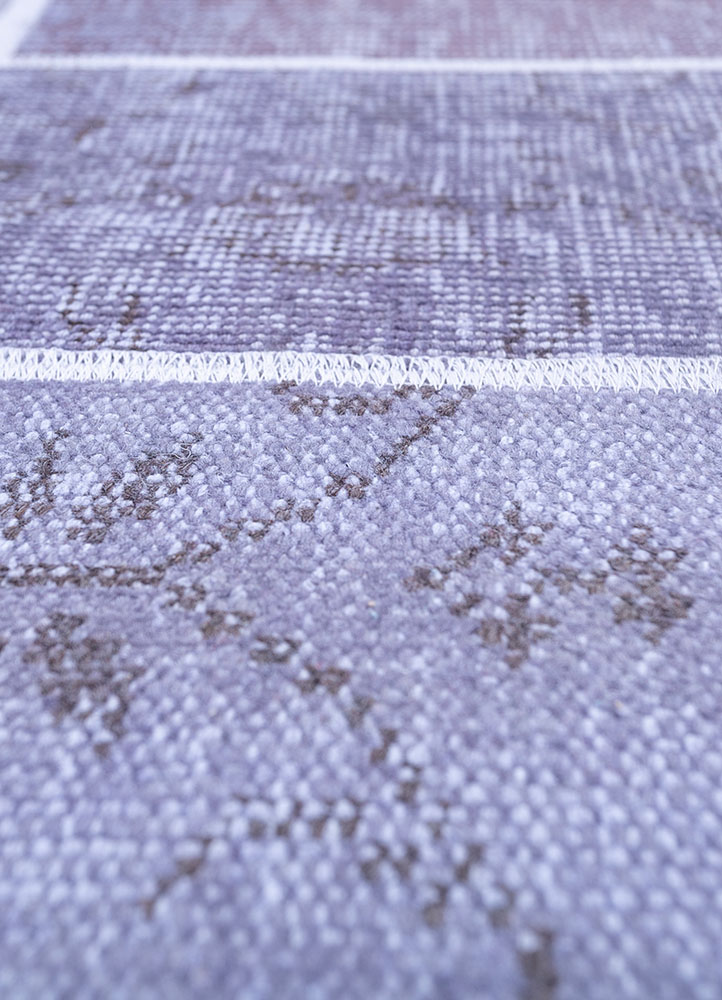 provenance pink and purple wool hand knotted Rug - CloseUp