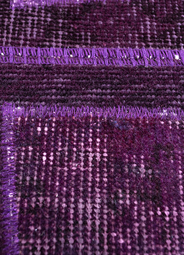 provenance pink and purple wool hand knotted Rug - CloseUp