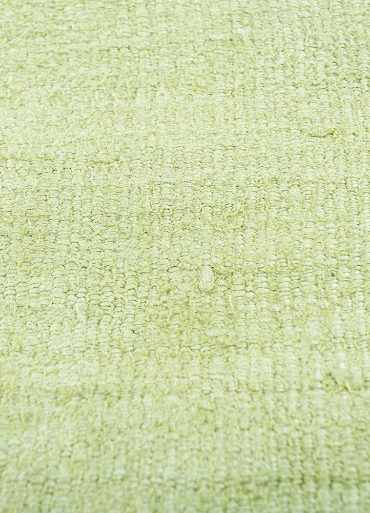 provenance green wool hand knotted Rug - CloseUp