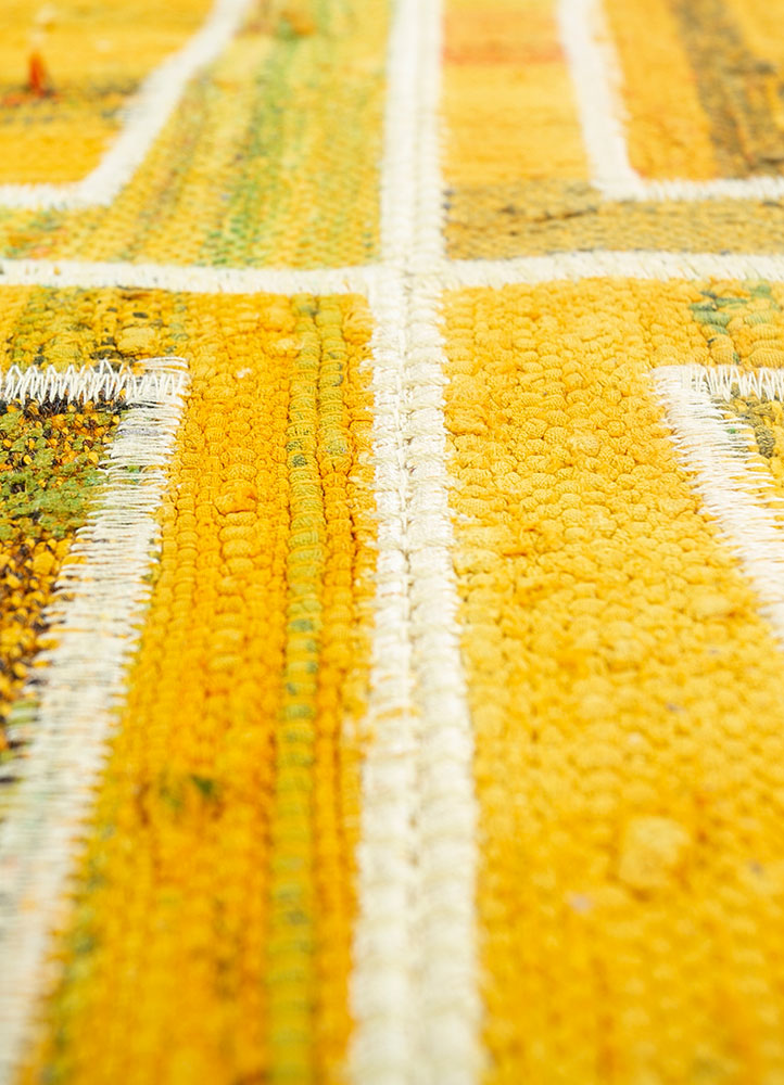 provenance gold wool hand knotted Rug - CloseUp
