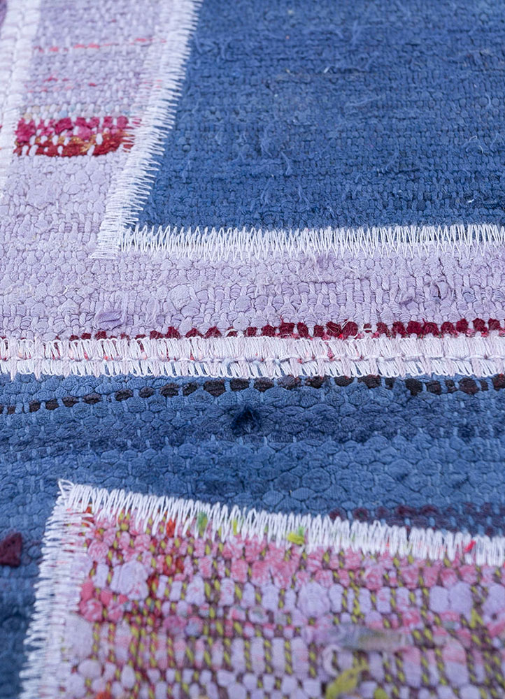 provenance pink and purple wool hand knotted Rug - CloseUp