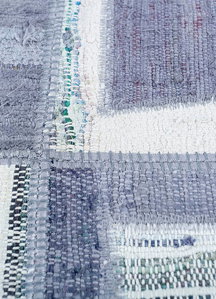 provenance grey and black wool hand knotted Rug - CloseUp
