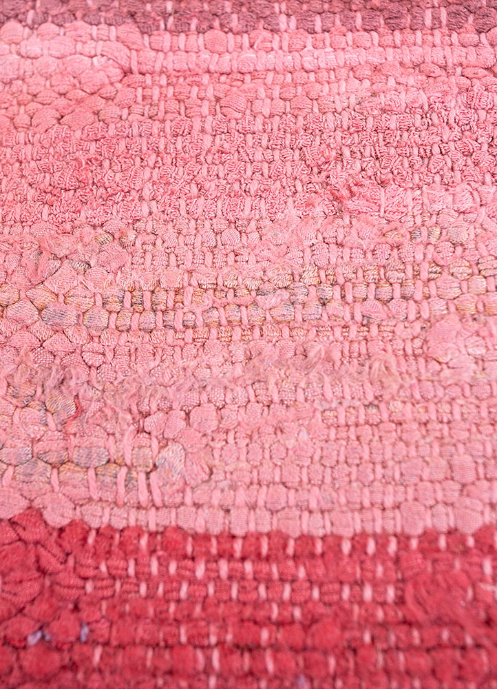 provenance red and orange wool hand knotted Rug - CloseUp