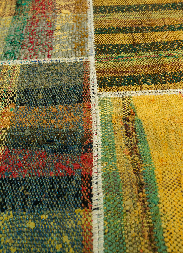 provenance gold wool hand knotted Rug - CloseUp