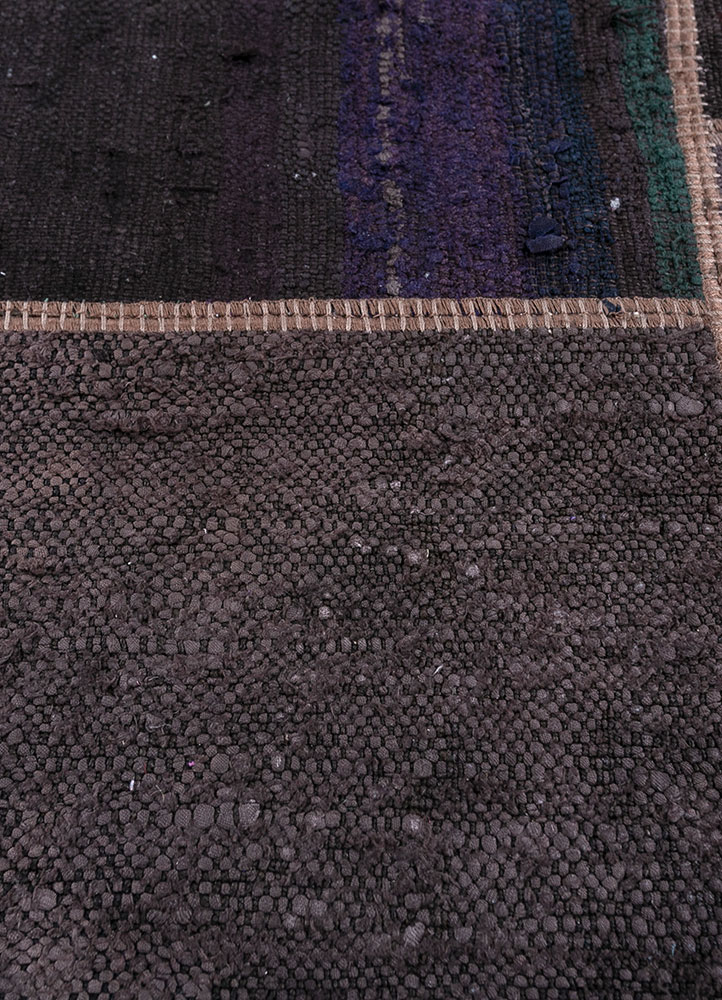 provenance grey and black wool hand knotted Rug - CloseUp