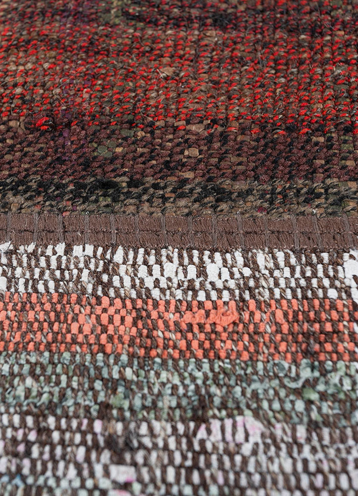 provenance beige and brown wool hand knotted Rug - CloseUp