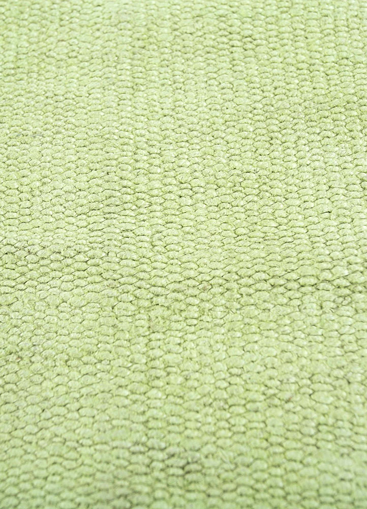 provenance green wool hand knotted Rug - CloseUp