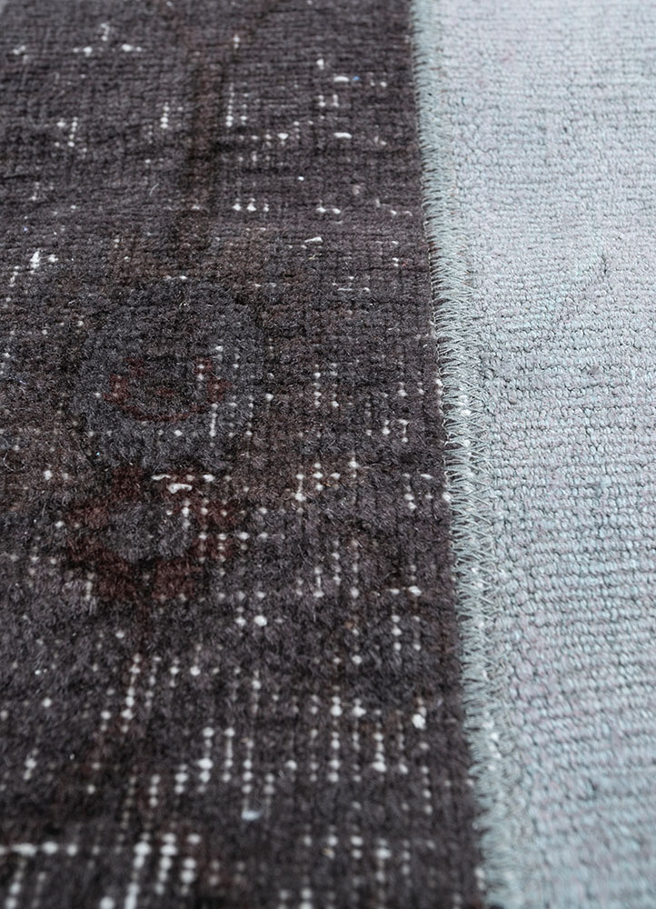 provenance grey and black wool hand knotted Rug - CloseUp