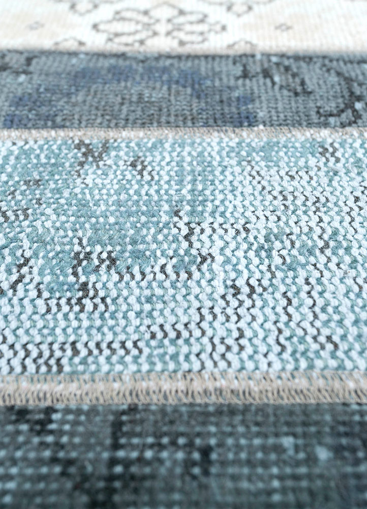 provenance beige and brown wool hand knotted Rug - CloseUp
