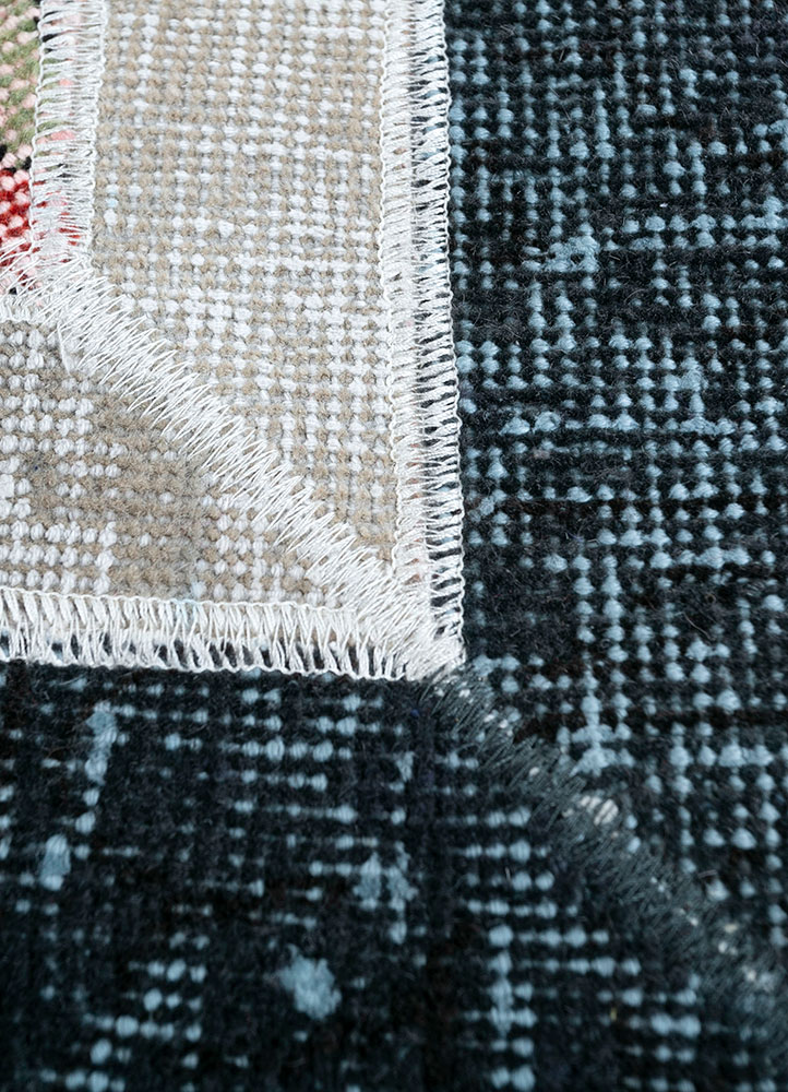 provenance red and orange wool hand knotted Rug - CloseUp