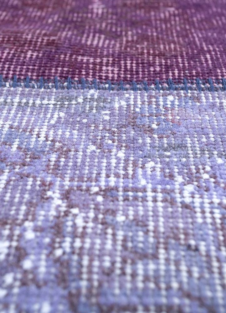 provenance pink and purple wool hand knotted Rug - CloseUp