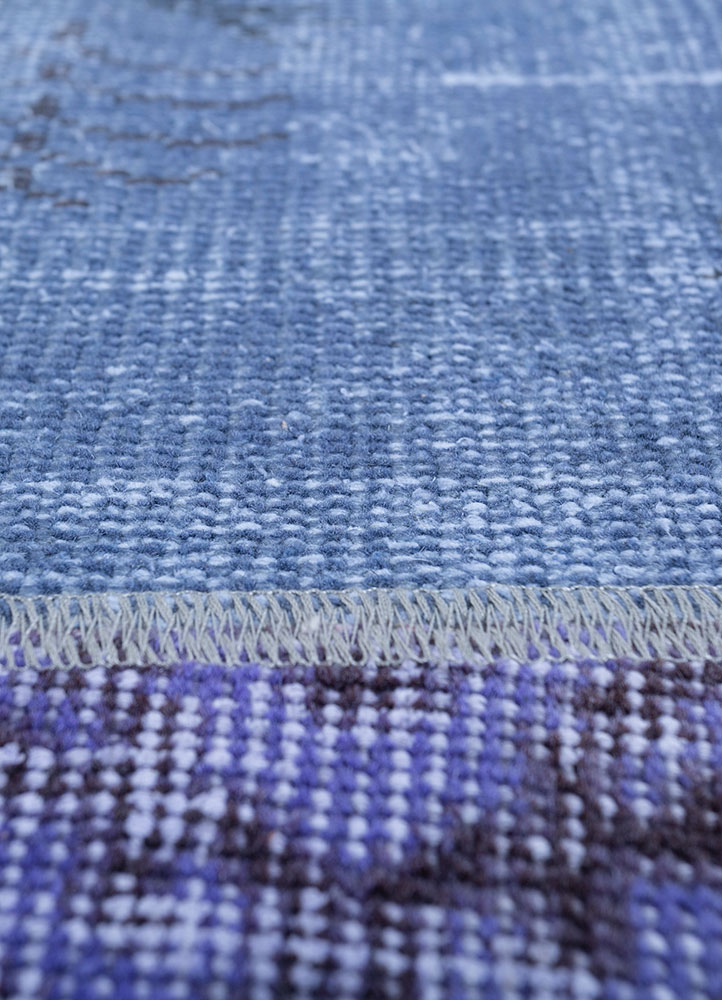 provenance pink and purple wool hand knotted Rug - CloseUp