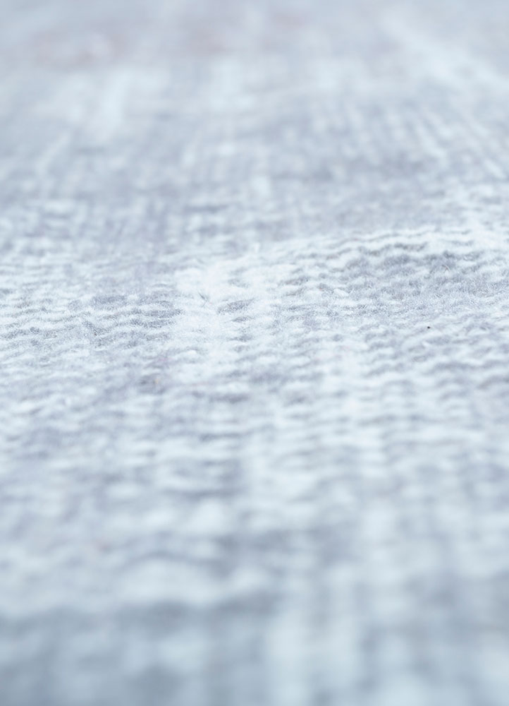 vintage blue wool hand knotted Rug - CloseUp