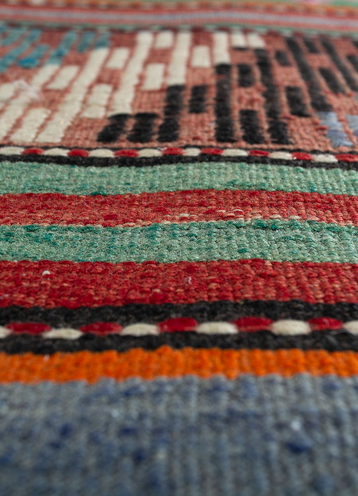 nuray multi wool hand knotted Rug - CloseUp